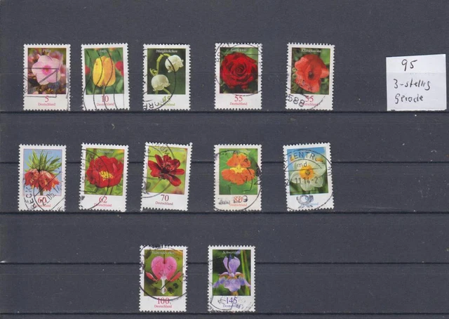 BRD Bund Rollenmarken Blumen (95) mit 3-stelliger gerader Nummer