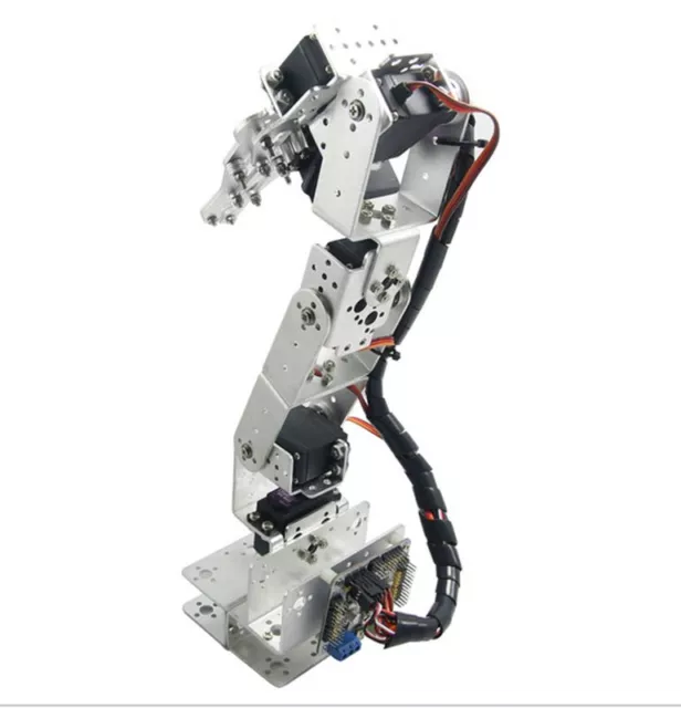 ROT3U 6DOF Aluminium Robot Arm Mechanical Robotic Clamp Claw for Arduino-Silver 2