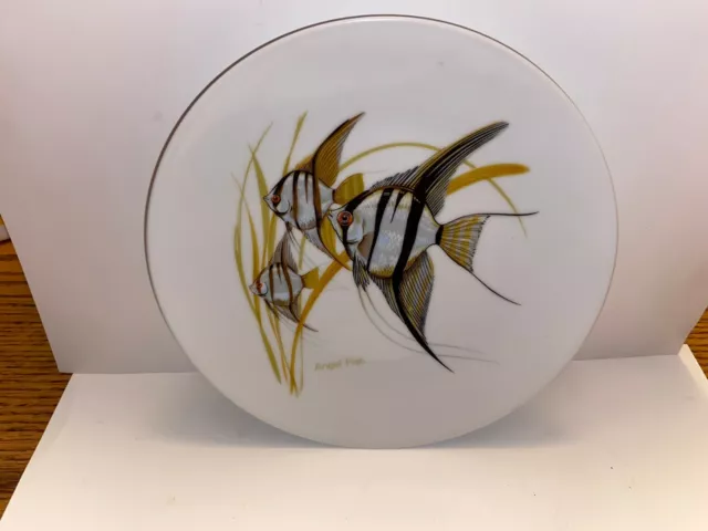 Vintage 8” Bareuther Waldsassen Angel Fish Plate Bavaria Germany