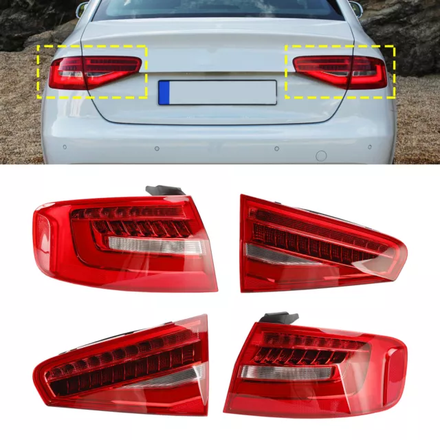 4pcs Rear Tail Light Lamp 8K5945093AC 4AC 5AC 6AC For Audi A4 B8.5PA 2013-2016`