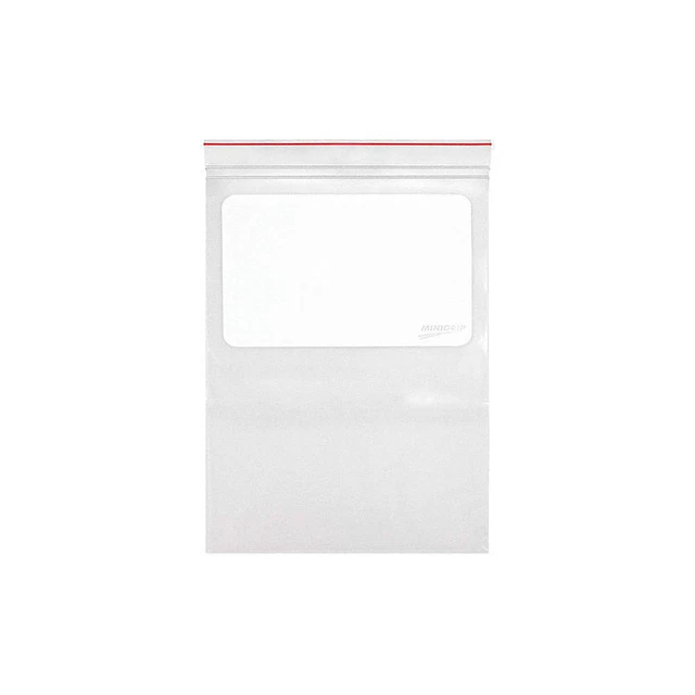 MINIGRIP RED LINE MGRL2W0912 Reclosable Poly Bag,Zip Seal,PK1000