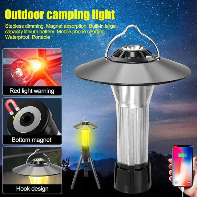 Rechargeable LED Camping Lantern Retro Light Portable Hanging Tent Lamp Outdoor