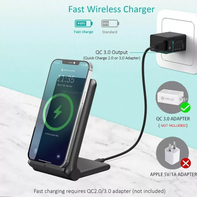 Qi Wireless Charger Induktive Ladestation Induktion Ladegerät Kabellos Für Handy 2