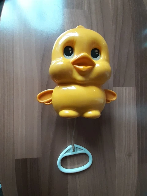 Pull String Duck SANKYO VINTAGE PULL String Musical Orange DUCK Moving Eyes Cot / Pram ...