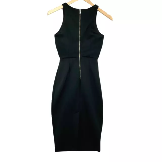 ASOS Petite Women's Black Sleeveless Zipper Waist Pencil Dress Size 00 2