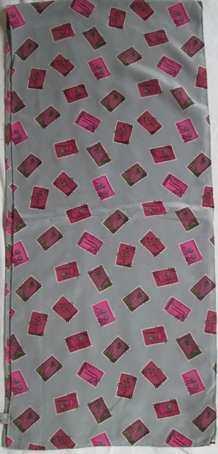 Foulard Châle Vintage Voghi En Soie 140x140 Cm - Motifs Multicolores Sur Fond Noir