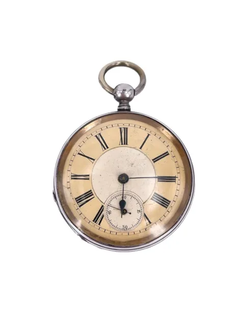 Taschenuhr Schlüsselaufzug 46mm Silber