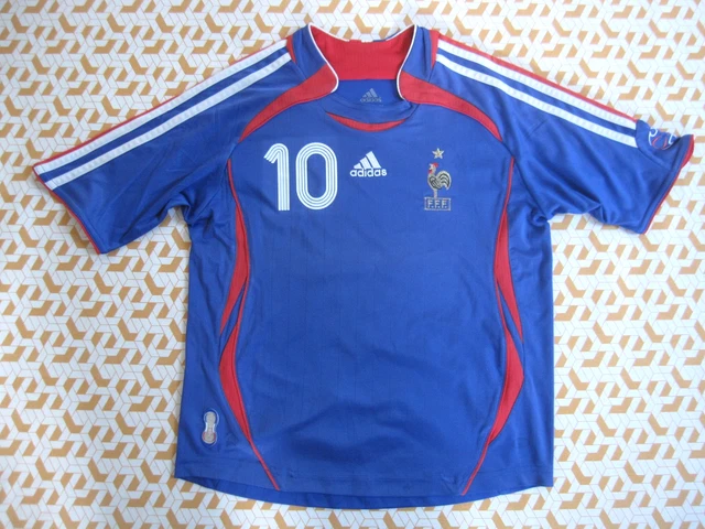 Maillot De Foot Equipe De France Domicile 2004-2005 - N°10 Zidane - Taille XL