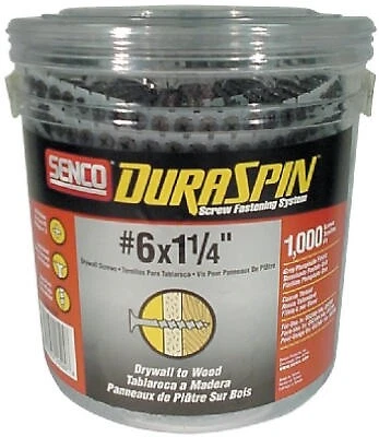 Auto-alimentazione muro a secco a vite per legno, 1,25 pollici, #6 gambo, 1.000 ct. -06A125P