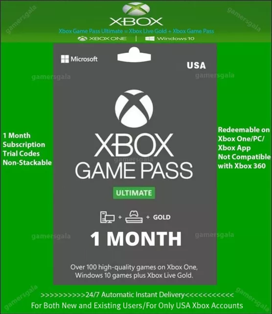 Xbox Ultimate Game Pass 1 Month Code with Live Gold Membership & EA Play US Only