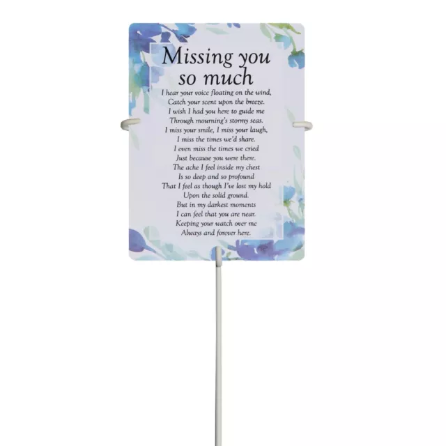 Missing You Waterproof Graveside Memorial Card and Weatherproof 30cm card Holder