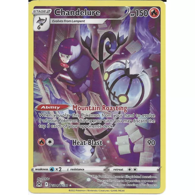 TG04/TG30 Chandelure : Rare Holo Card : Pokemon TCG Lost Origin Trainer Gallery