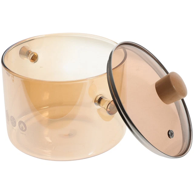 Glass Simmering Pot Glass Saucepan Clear Glass Cooking Pot Soup Pot