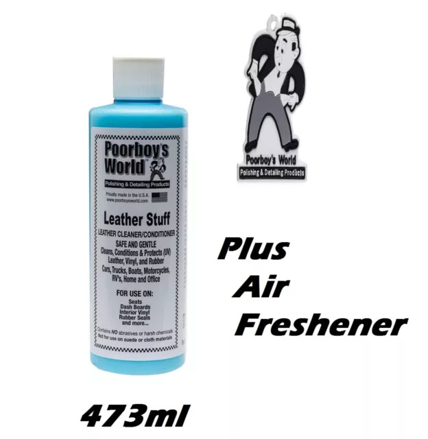 Leather Cleaner Conditioner Poorboys World Leather Stuff 473ml + Air Freshener