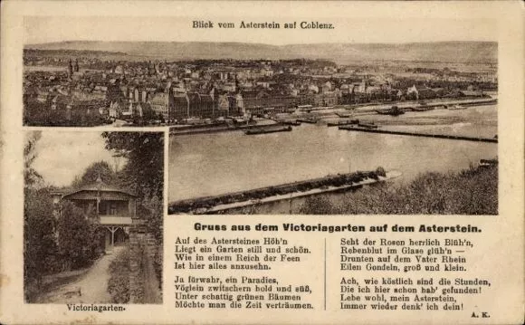 Ak Koblenz am Rhein, Victoriagarten auf dem Asterstein - 10921435