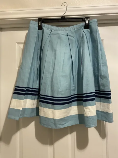 Womens Skirt Size 12 Jason Wu for Target Seafoam with Navy Stripe Pleats EUC