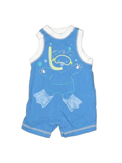 Small Wonders Boys Blue Short Sleeve Outfit Preemie/Up to 7 lb.