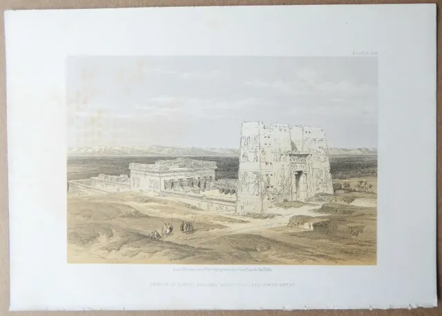 1856 David Roberts Authentic Quarto Lithograph Pl 159 Temple of Edfou Egypt Edfu