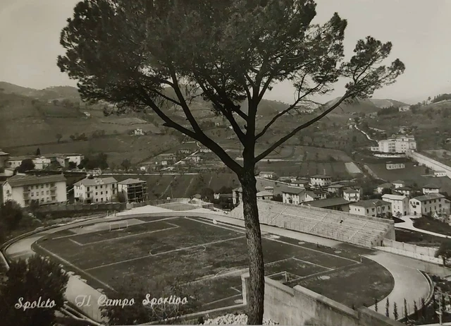 SPOLETO ( PERUGIA) IL Campo Sportivo  ( RARA ) , Vg 1959 F.g. Dest. Livorno