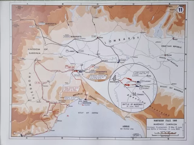 Modern West Point Map Napoleonic Wars Northern Italy 1800 Marengo Campaign