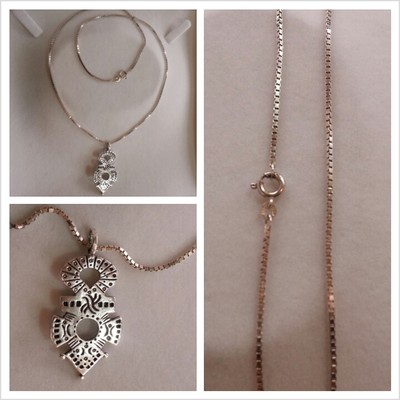 Accurist Catena Veneziana 835er Argento Ciondolo Croce Collana con IN 