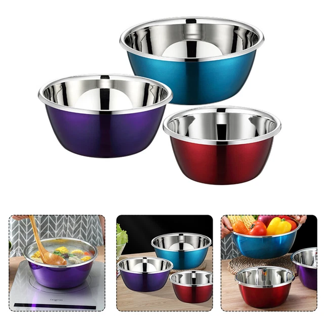 Juego de 3 piezas de cuencos de anidación cuencos de mezcla juego cocina sartén