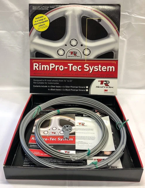 PROTEZIONE CERCHIO RUOTA (RIM-PRO TEC) 4x Argento Esterno con 4x Argento Interno 14"-22"