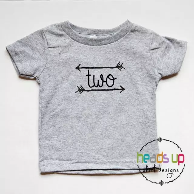 Two Birthday tshirt Toddler Boy/Girl 2nd Shirt Arrow Second Bday Tee Trendy Gift