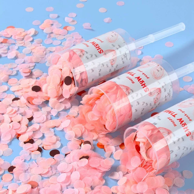 2pcs Wedding Push Pop Confetti Poppers Mini Round Confetti Party Decoration
