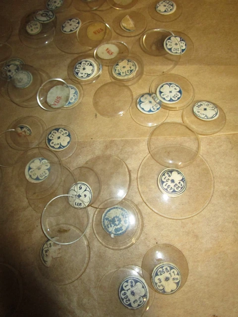 Lot De 3 Verres De Montre Gousset (cristaux) Neufs - 4 Tailles Disponibles - Stock Ancien