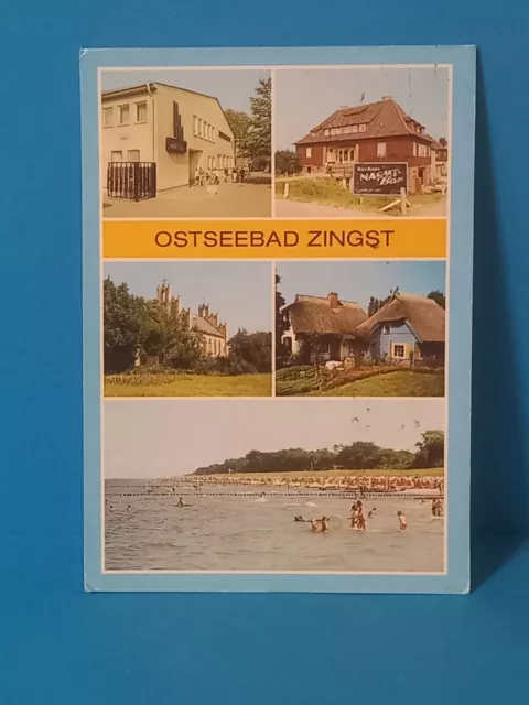 AK Postkarte DDR Ostseebad Zingst mit 5 Ansichten Kurhaus Strand usw gel 23.8.85