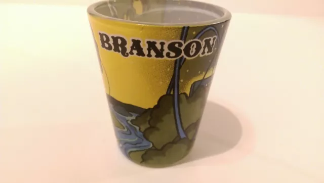 Branson Skyline Scenic Cabin Woods Fishing 2.25" Collectible Shot Glass (5-78)