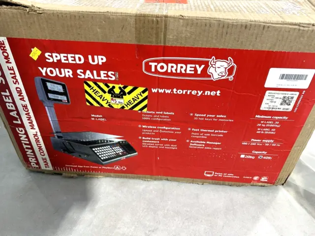 Torrey W-LABEL40L 40 lb. Labeling Computing Scale NEW