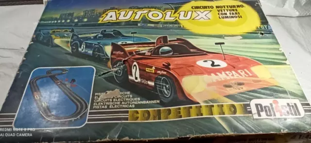 polistil autolux con luci notturne pista elettrica anni 70 made italy scala 1:43