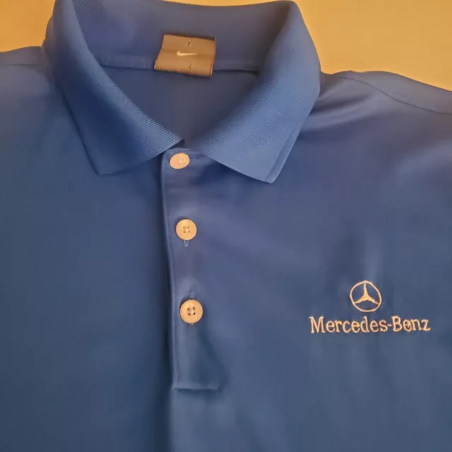 NikeGolf  Mercedes-Benz Polo Shirt Mens Large Short Sleeve Blue