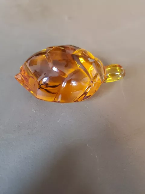 Baccarat Crystal Amber Turtle  MINT Condition