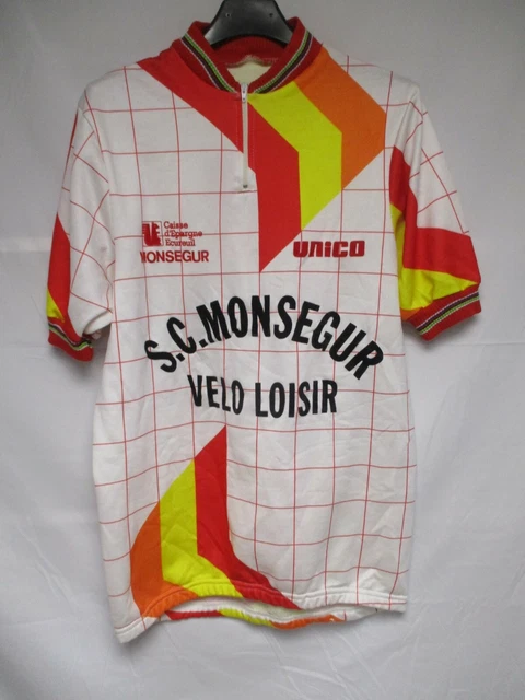 Maillot Cycliste Vintage U.C.D Crédit Mutuel DONGES Années 70 – Orange, Taille S, Tricot Noret