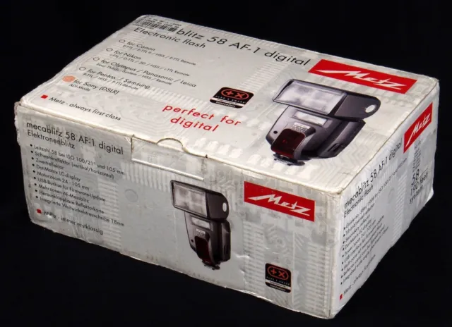 Metz Mecablitz 58 AF-1 Shoe Mount Electronic Flash for Sony Mount - Mint in Box