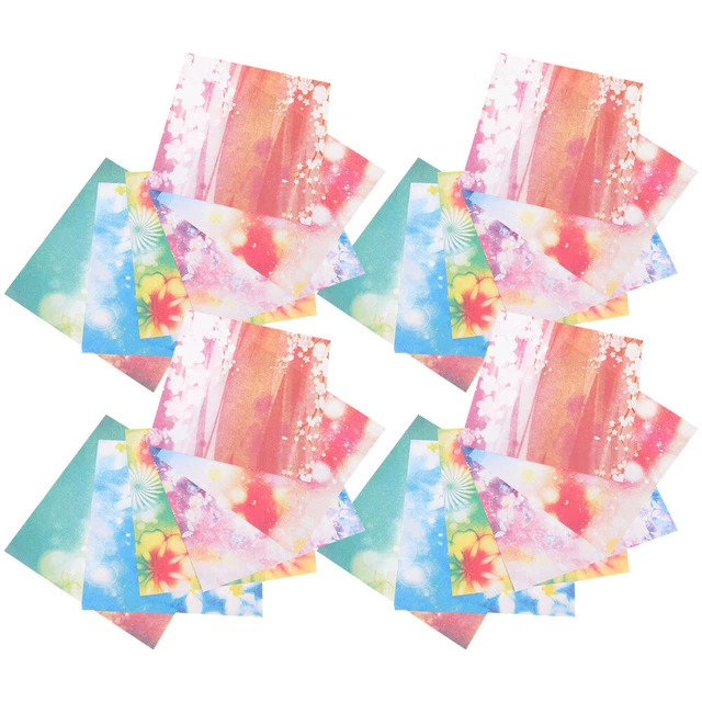 100Pcs Doppelseitige Origami-Papiere Faltbare Kunstpapierkarten Papiermaterial