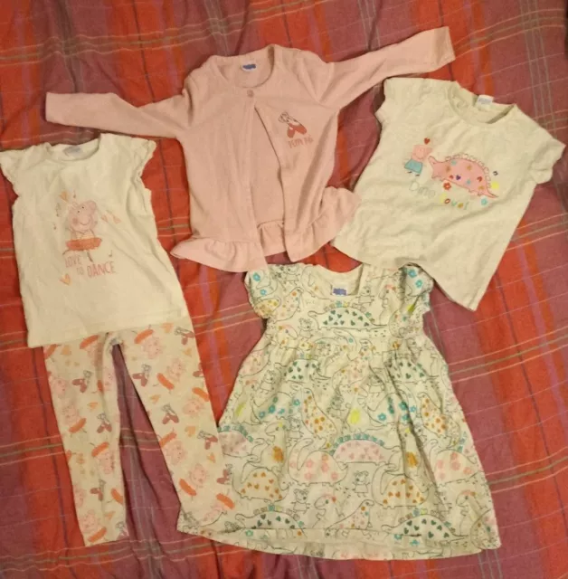 Peppa Pig And George Girls Clothes Aged 4 -5 Bundle Inc Dress, Outfit And 2 Tops
