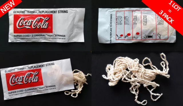 Lot of 3 packs of Original Coca-Cola strings for Yo-Yo Russell YoYo 1999 3pcs