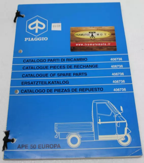 Catalogo Figurato Parti Di Ricambio Piaggio Ape 50 Europa