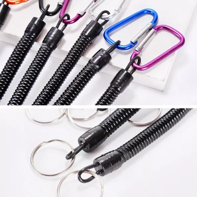 Fishing Lanyard Retractable For Key Heavy Duty Boating With Carabiner.