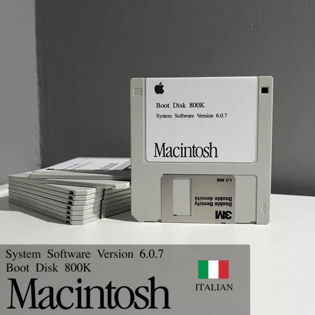 Floppy Disk Macintosh Boot System Startup 6.0.7 ITALIANO SE 30 LC Classic 800K