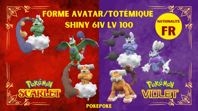 Pokémon Écarlate/Violet – Boréas, Fulguris, Démétéos Shiny 6IV LV100 + Masterball (France)