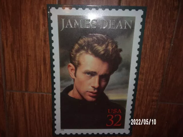 James Dean USA 32 Stamp Tin Metal Sign Poster Wall Hanging 1996 Vintage USPS