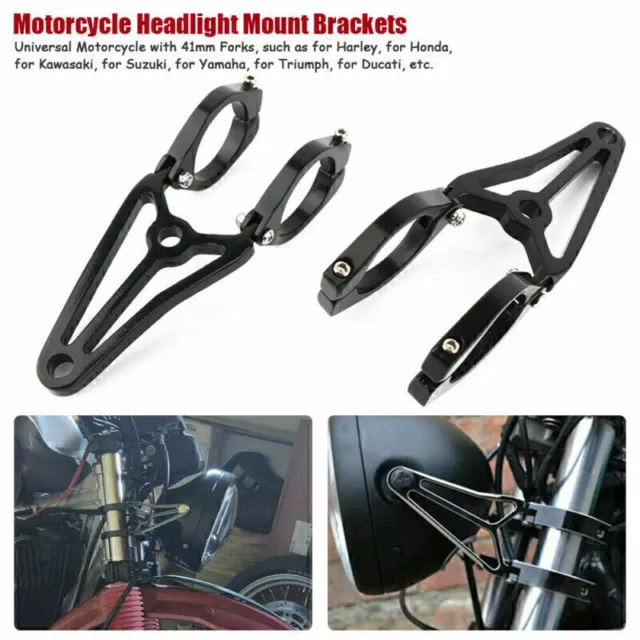 Motorrad Scheinwerfer Halter Lampenhalter Halterung Gabel für Cafe Racer 41mm