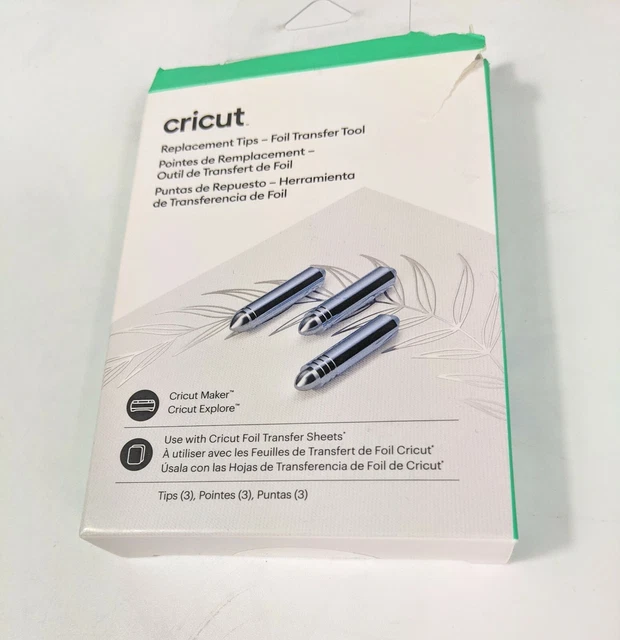 Juego de 3 puntas de repuesto de transferencia de lámina Cricut fino medio audaz fabricante explorar