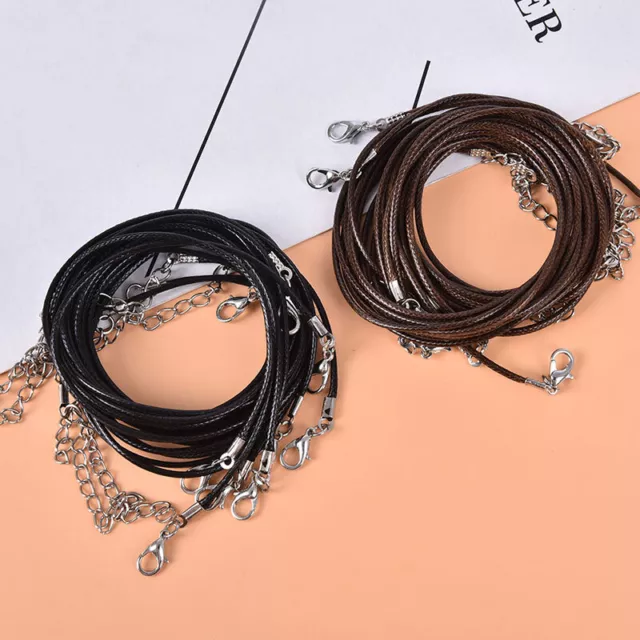 10PCS 1.5mm Adjustable Black Leather Cord Rope For DIY Necklace Bracelet Mak WY8