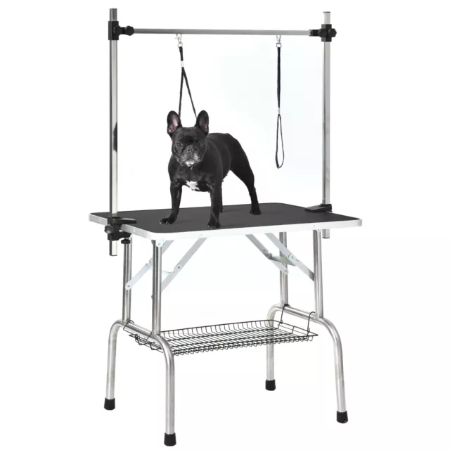 36" Portable Dog Cat Pet Grooming Table Arm Noose Mesh Tray Durable Big Dog Use 3